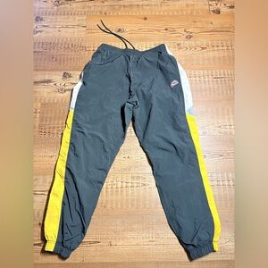 Nike Charcoal Pants with Yellow and White Stripes